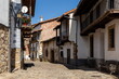 Narrow cobbled street in the town of Candelario, Salamanca, Castilla y León, Spain.