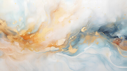 Wall Mural - abstract fractal marble pattern, in the style of pale gray and gold, marbleized, expressionistic mad
