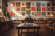 © Bijac - Vintage record store interior with vinyl collections and retro decor.
