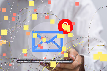 Poster - Hand with an email icon 3d