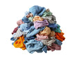 © Rawf8 - Pile of colorful clothes isolated on white transparent background. PNG. Laundry, washing service