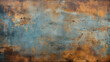 Grunge rusty blue brown metal corten steel stone background texture banner panorama.