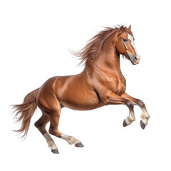 Wall Mural - brown horse isolated on white