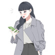 © maru - スマホを操作する女性