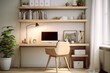 Modern workspace design with minimalistic home office setup.