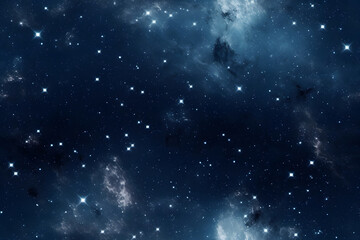 Wall Mural - seamless texture and full-frame background of starry night sky and outer space. neural network gener