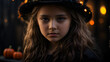 Enchanting Halloween Portrait with Young Witch