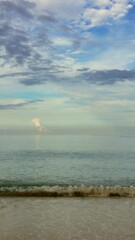 Wall Mural - beautiful landscape with tropical sea at morning. vertical video