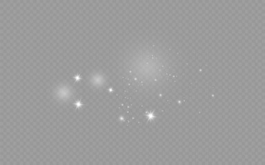 Wall Mural - dust sparks and stars shine with a special light. christmas light effect. glittering particles of ma