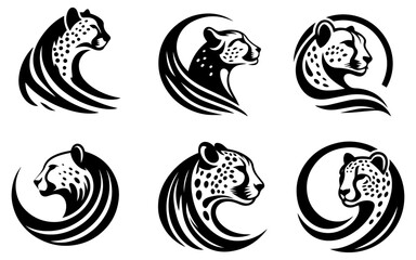 Wall Mural - cheetah logo vector icon illustration design