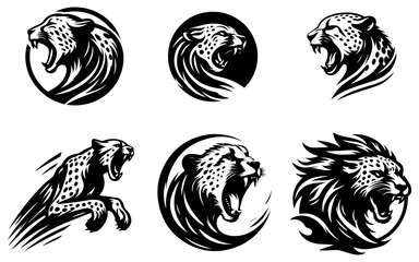 Wall Mural - cheetah logo vector icon illustration design