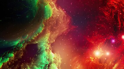 Wall Mural - galaxy and nebula. acid color abstract space background. endless universe with stars and galaxies in
