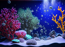 AI Decorated Fish Tank Aquarium With Christmas Tree Inside