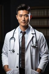 A handsome young Chinese male doctor.