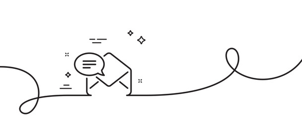 Poster - new mail line icon. continuous one line with curl. message correspondence sign. e-mail symbol. new m