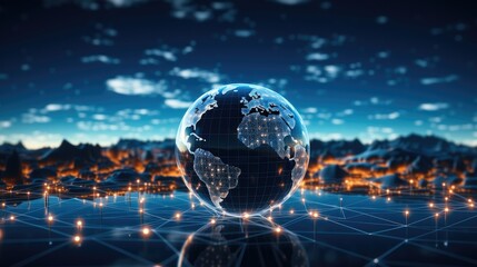 Poster - Global network, Abstract data background.