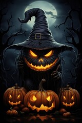 Wall Mural - Halloween night, Halloween background.