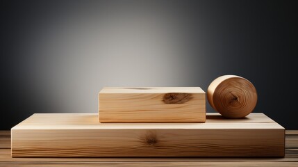 Aufkleber - Wooden podium for display product.