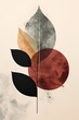 Bordeaux Leaf Abstract, Earthy Asymmetry with Natural Textures for print 
