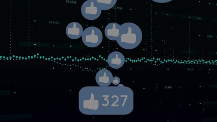 Poster - Animation of social media data processing over dark background