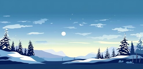 Wall Mural - winter landscape background, generative ai.