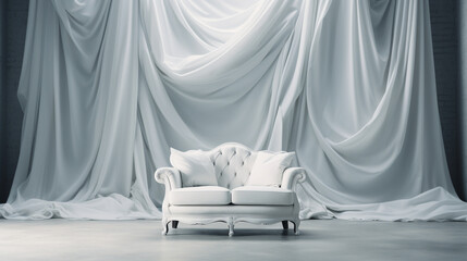 Wall Mural - white interior design with a sofa