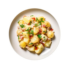 Wall Mural - A Bowl of Potato Salad Isolated on a Transparent Background