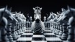  a chess board with zebras and chess pieces on it.  generative ai