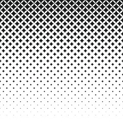 Poster - Black and white halftone rhomboid pattern.