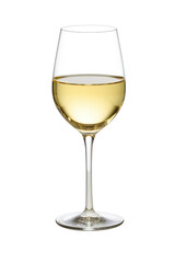 a glass of white wine on a transparent background. png file