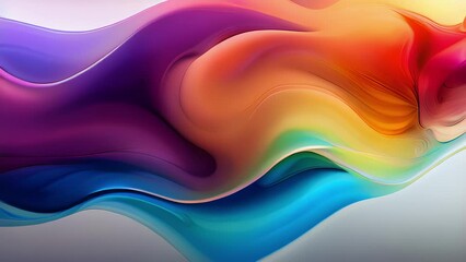 Wall Mural - Another abstract visual effect for the theme of fractals could be a fluid and organic flow of vibrant colors merging, splitting, and swirling in everchanging patterns. These abstract shapes