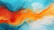 blue and orange modern abstract painting. Fantasy concept , Illustration painting.