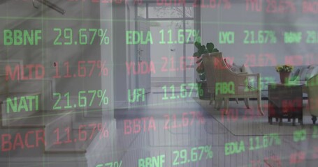 Poster - Animation of financial data processing over interiors