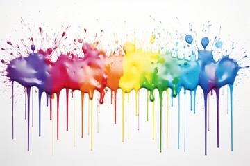 Sticker - Colorful Splattering Paint on White Background