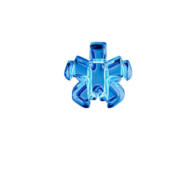 Symbol made of blue ice vertical bricks