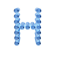 Symbol made of 3d cylinders. letter h