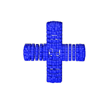 Symbol made of blue cubes