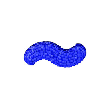 Symbol made of blue cubes