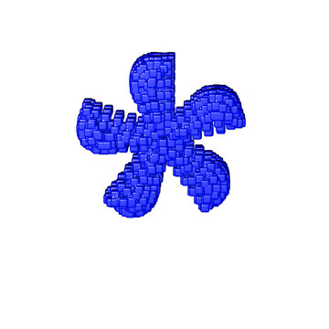Symbol made of blue cubes