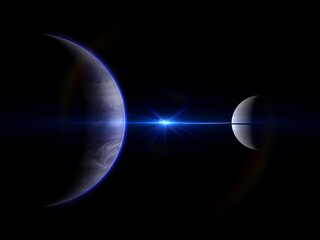 Wall Mural - black hole, planets and galaxy, science fiction wallpaper. beauty of deep space. billions of galaxy 
