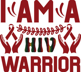 Wall Mural - HIV/AIDS Awareness Illustration Sublimation Icon Red Month