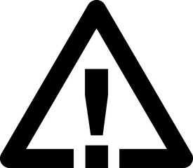 Poster - black triangular caution warning or attention sign with exclamation mark icon. vector image.