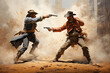 Cowboy duel or gunfight