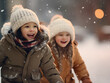 © Shanorsila - Cute and happy kids playing in the snow.