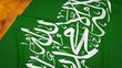 The Hamas flag on fire background 3d rendering