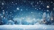 © DigitalArt - Snow-covered trees, starry skies, and gentle snowfall create a dreamy and enchanting atmosphere, serene and beautiful winter, holiday season, calmness, and tranquility, winter background, copy space