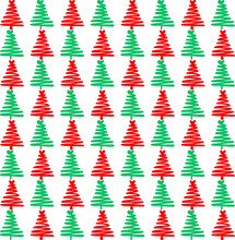 Green Red Christmas Tree Simple Line Art Pattern Background