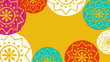 © Alena Lauretskaia - Vector. Perforated color patterns, hand-drawn Papel Picado pattern. Hispanic Heritage Month. Floral pattern for web banner, poster, cover, splash, social network with copy space for your text.