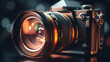 Elegant Digital Single Lens Reflex Camera Closeup