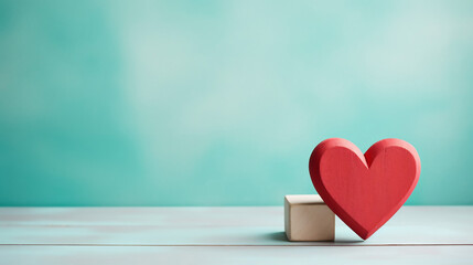 Wall Mural - Beautiful Valentines Day Concept with Wooden Letters Love